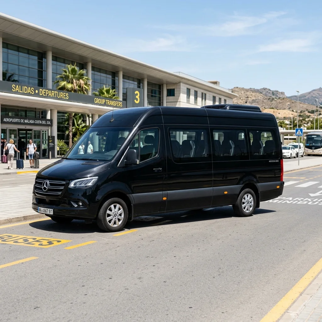 Malaga VIP Transfers Mercedes minibus — large group airport transfer Malaga