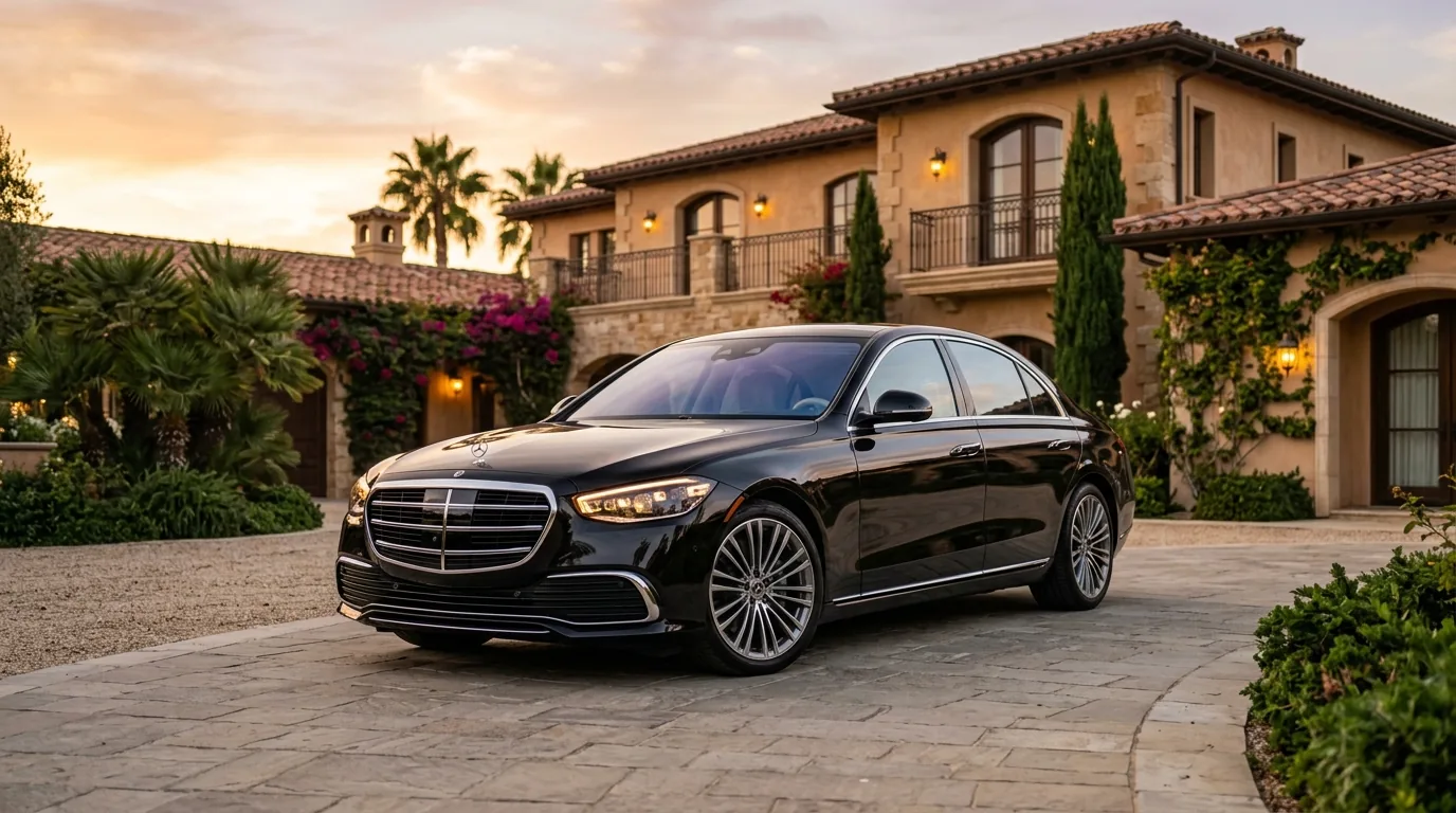 Malaga VIP Transfers Mercedes S-Class executive luxury sedan — private airport taxi Malaga