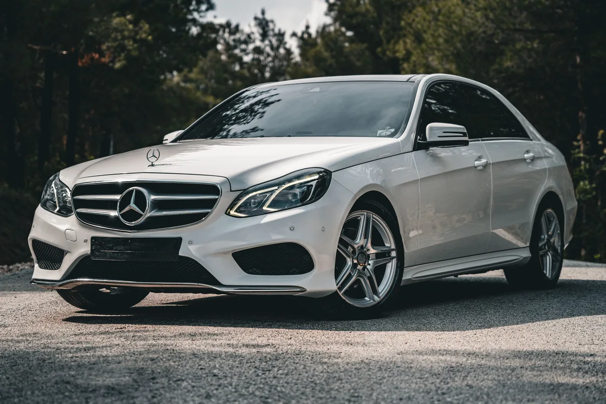 Malaga airport taxi Mercedes E-Class private transfer front view