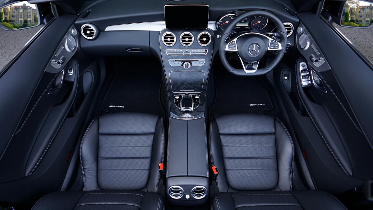 Malaga airport transfer Mercedes luxury rear interior premium cabin