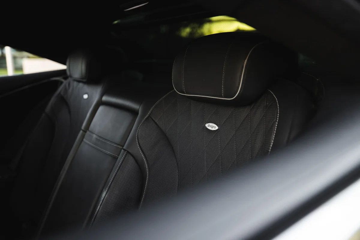 Malaga transfer Mercedes black leather seat stitching detail premium interior