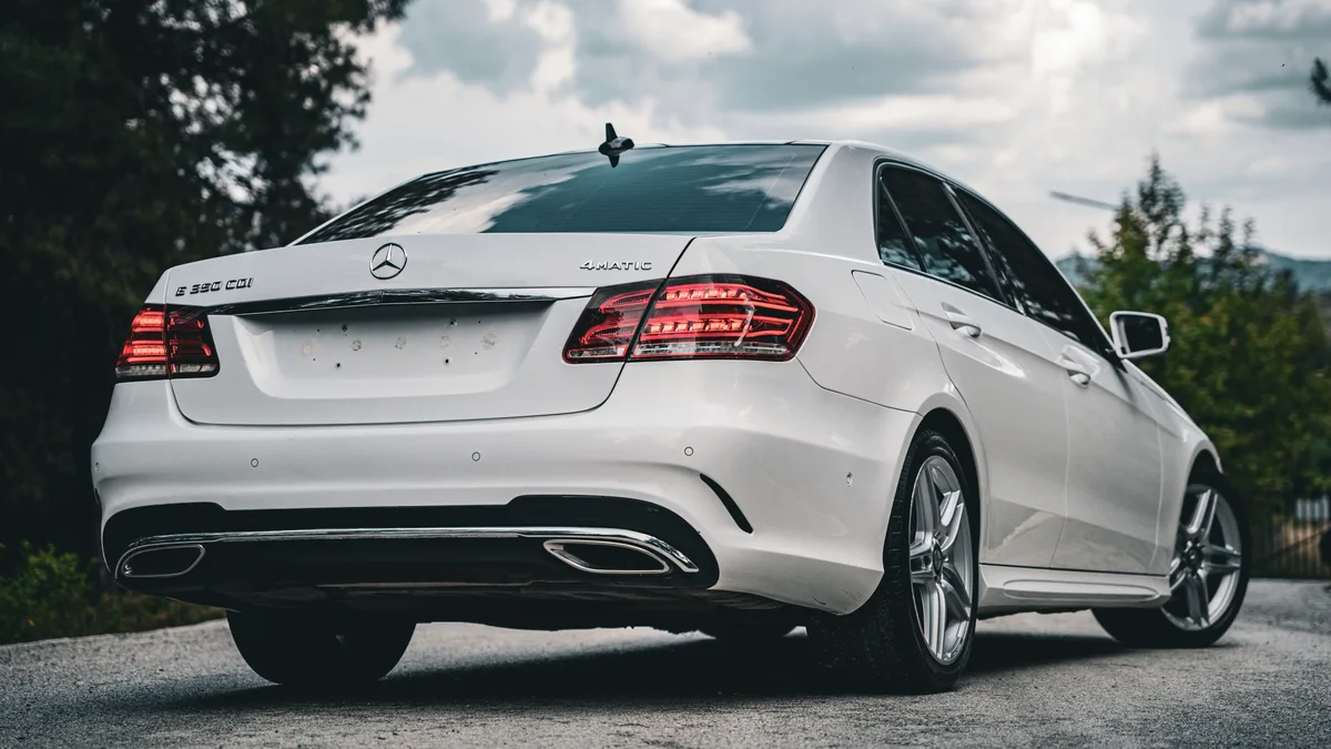 Malaga transfer Mercedes E-Class rear exterior luxury private taxi