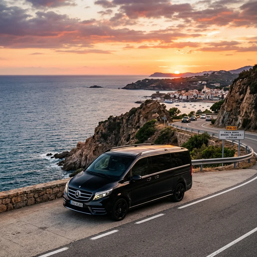 Malaga coastal group transfer Mercedes V-Class luxury minivan Costa del Sol